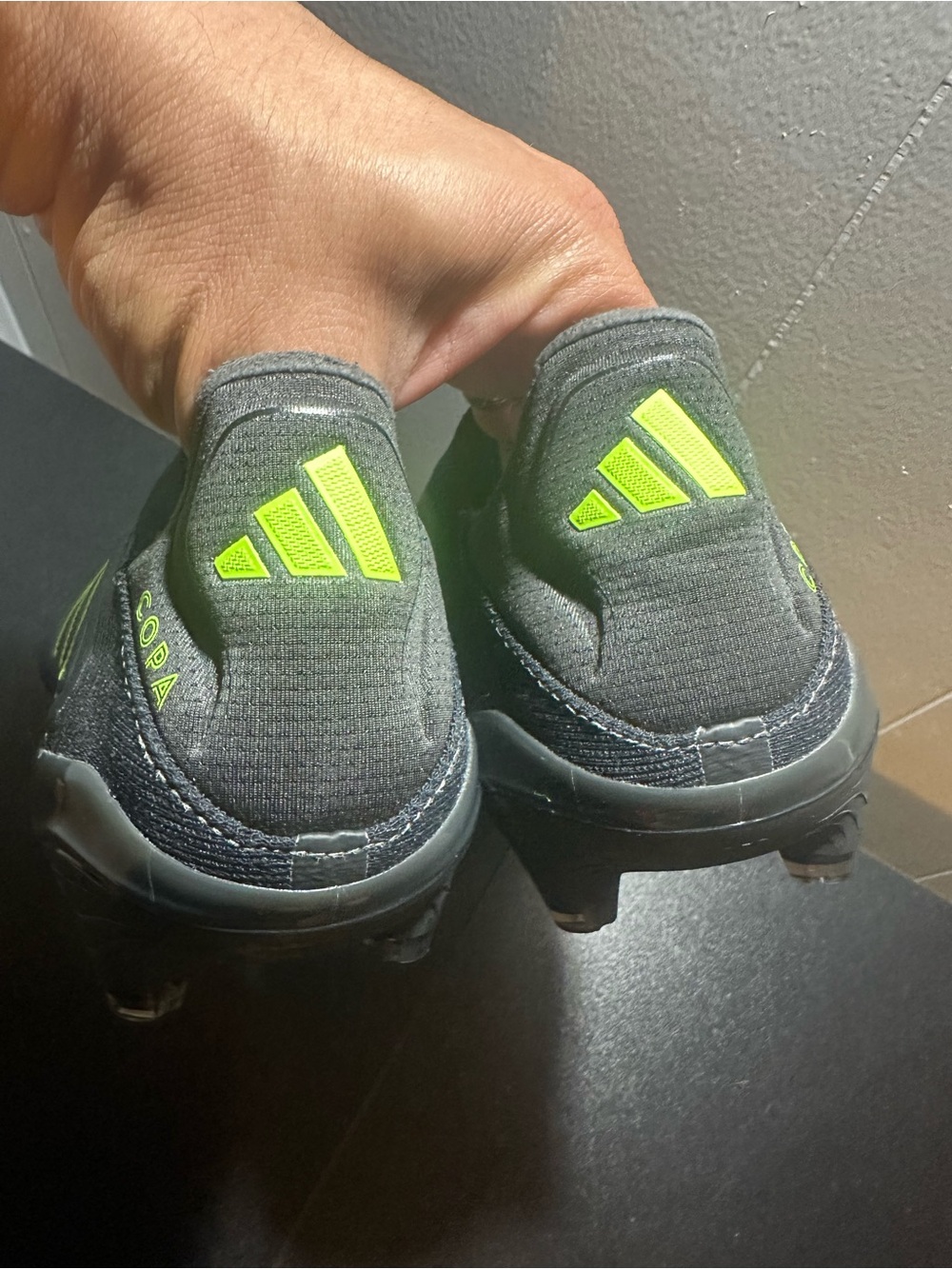 adidas Copa Men's Soccer Cleats - Black with Neon Yellow Accents - Picture 5 of 6